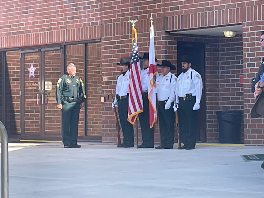 OCSO Color Guard presents the flags during the 2022 memorial service.